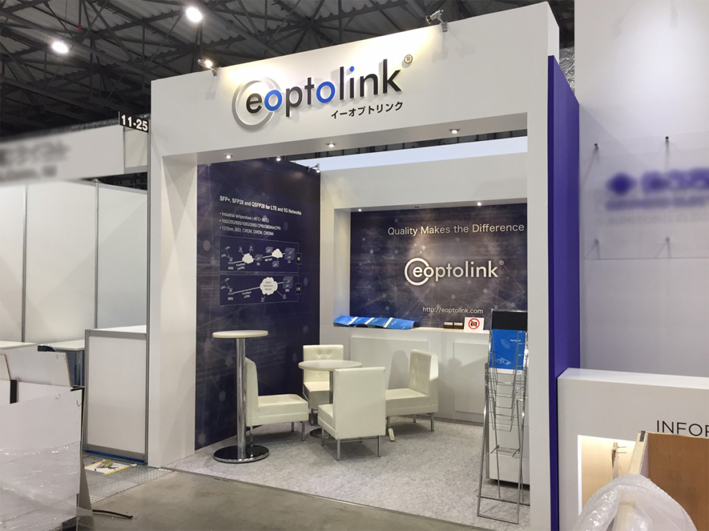 Eoptolinkテクノロジー㈱様の光通信技術展（FOE）2019ご出展ブース