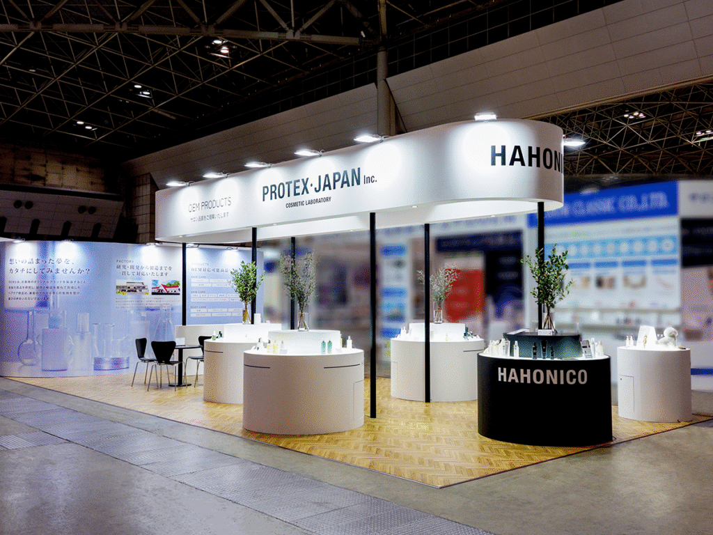 ㈱プロテックス・ジャパン様のCOSME Week 東京 2025 第15回化粧品開発展ご出展ブース